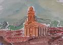 Kirche in Pazcuaro, Aquarell, 24x17